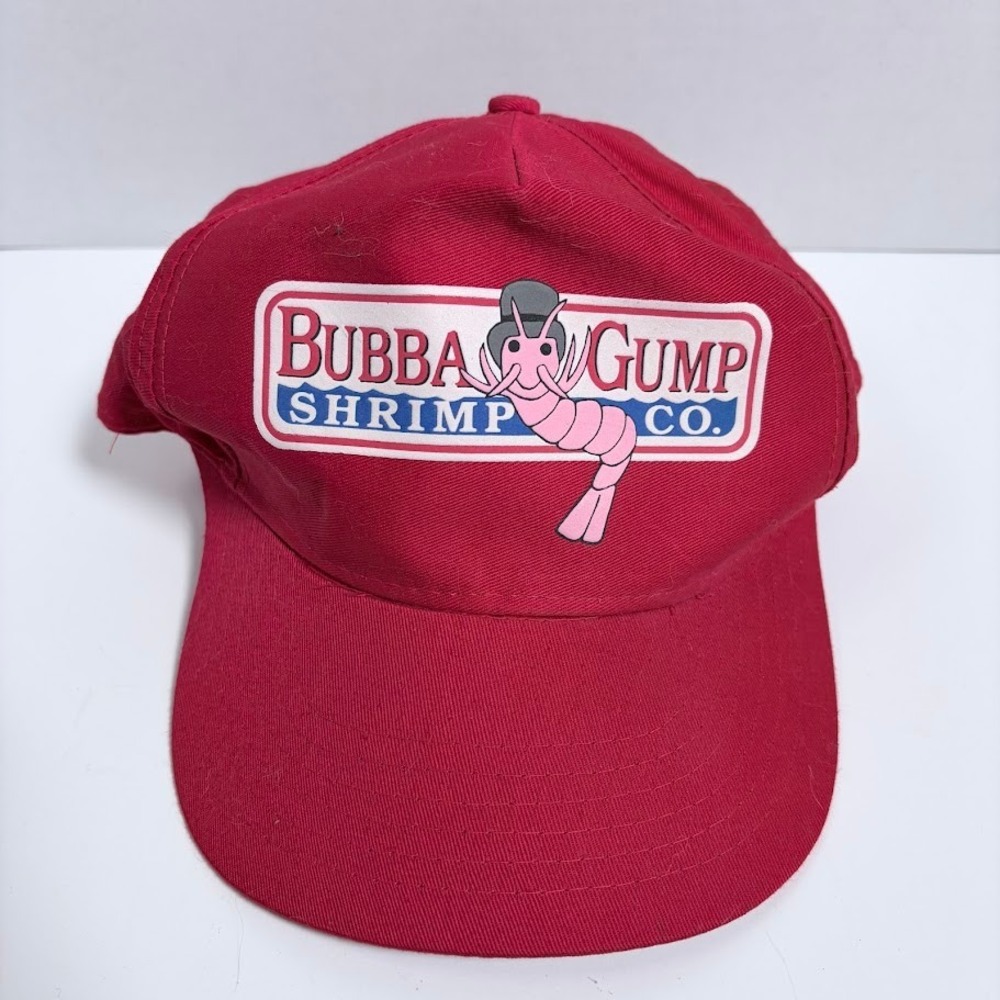 Bubba Gump Shrimp Co. Snapback Hat OSFA Red Solid VTG Forrest Gump Movie Cap
